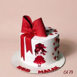 Elegant ribbon bow girl birthday cake CA79
