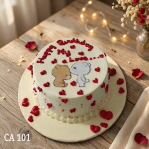 Mocha-Milk sweetheart celebration cake CA101