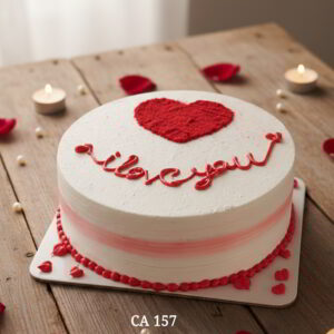 Round cake with a heart design CA157