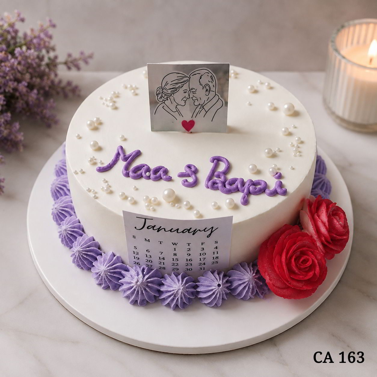 Special cake for Parents' Wedding Anniversary CA163