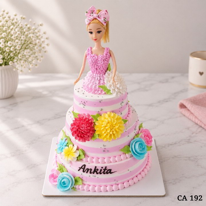 3tier Barbie doll cake CA192