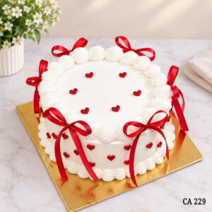 Ribbon decoration round shape cake CA229