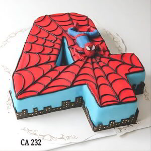 Number 4 spider-man theme cake CA232