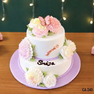 2 tier flower decoration cake CA240
